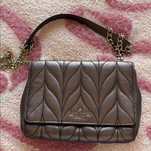 Kate Spade Metallic Perl Brown Quilted Shoulder Bag